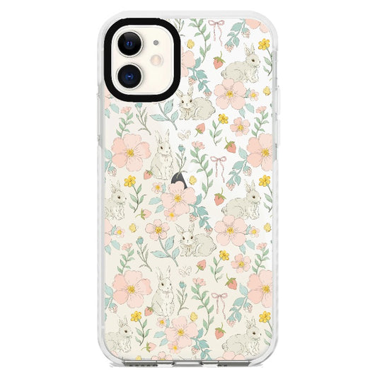 Flower, Strawberry and Bunny Pattern Phone Case_iPhone Clear Impact Case [1503931]