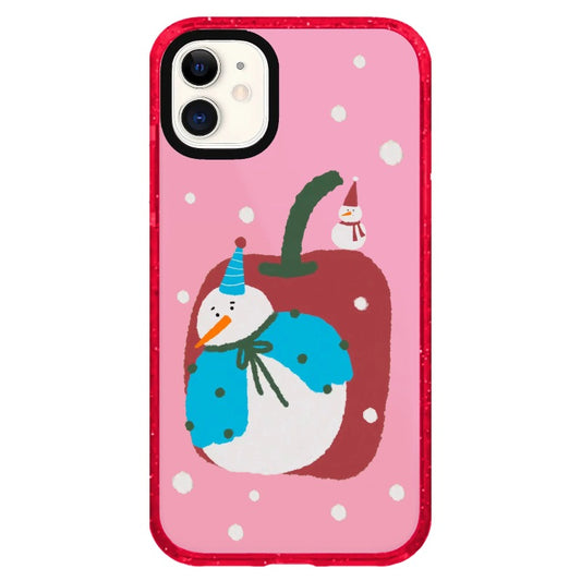 Christmas Themed Snowman with Apple Phone Case_iPhone Clear Impact Case Limited  [1475313]