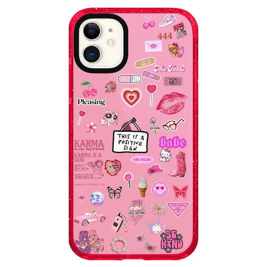 Positive Sign Pink Aesthetic Preppy Phone Case_iPhone Clear Impact Case Limited  [1277542]