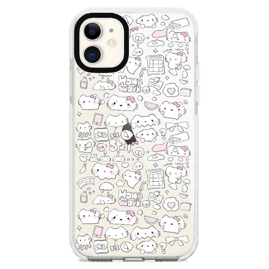 Different Shapes of Kitty Pattern_iPhone Clear Impact Case [1505142]