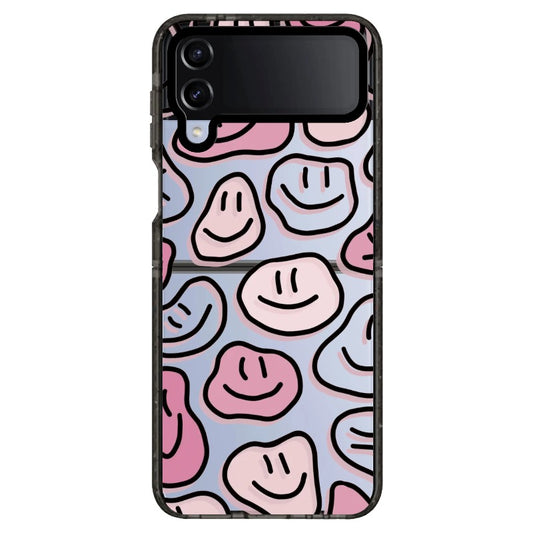 Pink Smiley Faces Phone Case_Samsung Z Flip [1495324]