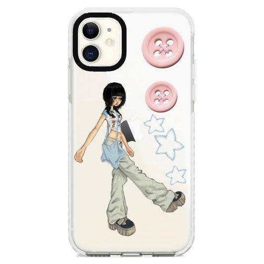 Pink button 🍥_iPhone Clear Impact Case [1465310]