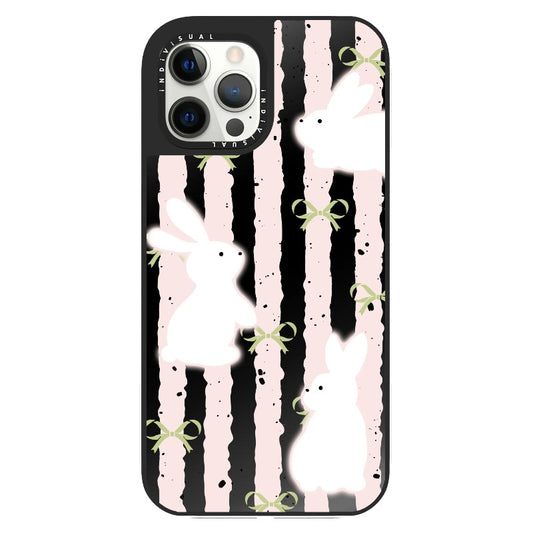 Rabbit Pink Stripes and Green Bows_Clear Impact Phone Case [1502894]