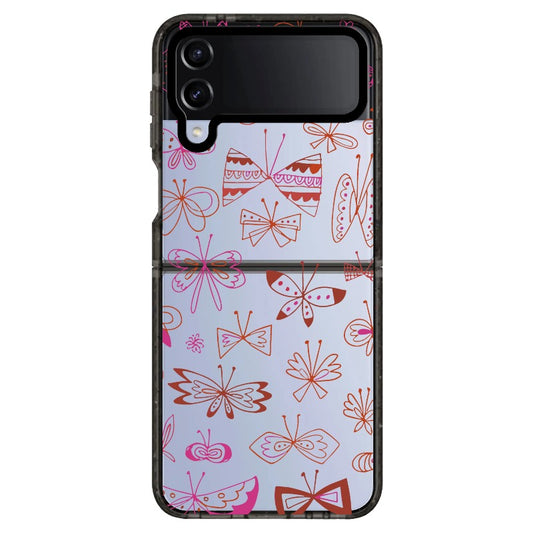 Butterflies and Bow Purple and Red Line Art Phone Case_Samsung Z Flip [1502937]