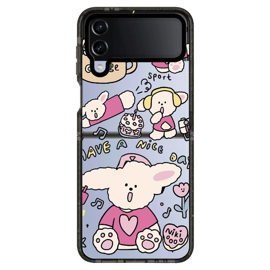 "Have a Nice Day" Pink Puppy Phone Case_Samsung Z Flip [1502107]