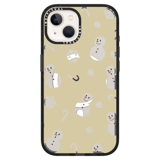 Christmas Themed Beige Background Snowman Phone Case_ iPhone Ultra-MagSafe Case [1475350]