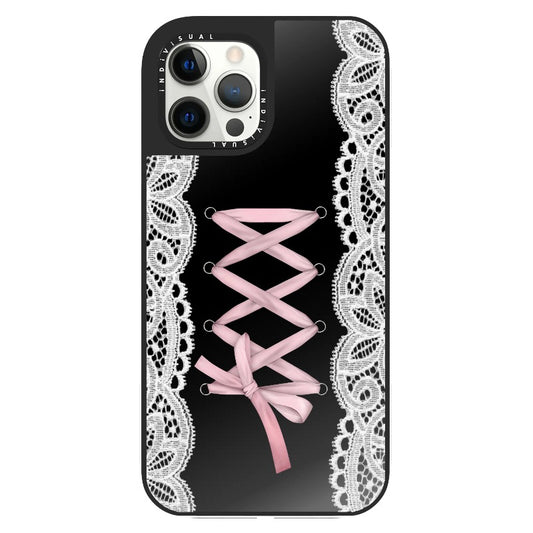 Coquette Aesthetic Corset Ribbon and Lace Phone Case_Clear Impact Phone Case [1530655]