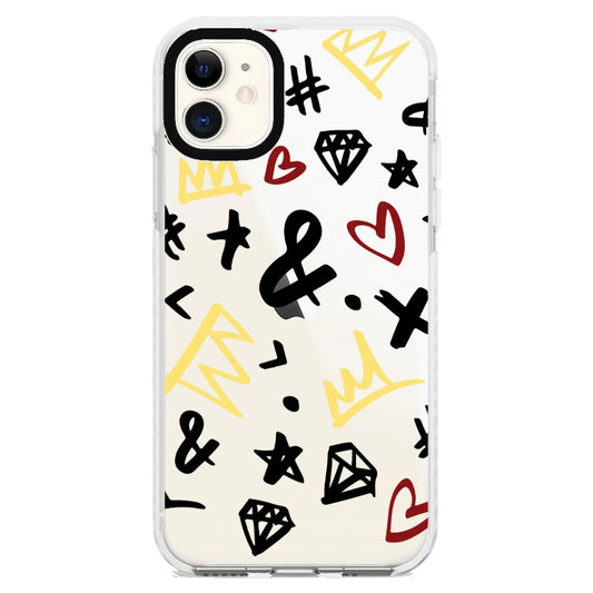 Graffiti Style Symbols Phone Case_iPhone Clear Impact Case [1475971]