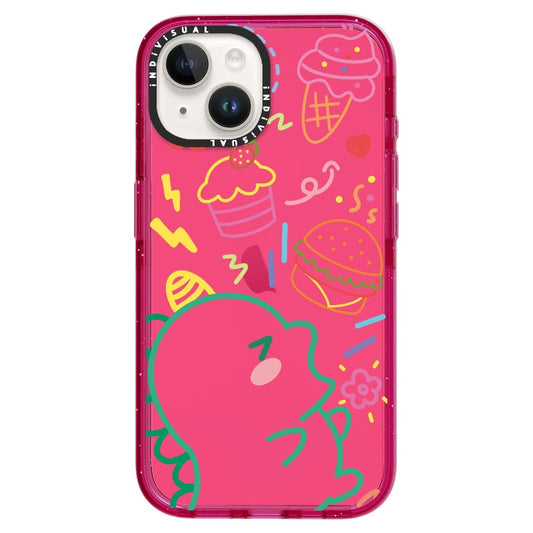 Ice Cream Lover Monster Neon Color Line Drawing Phone Case_iPhone Ultra-Impact Case [1503687]