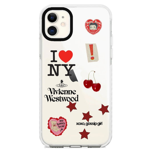 Red NYC case | ‘Downtown girl’ _iPhone Clear Impact Case [1213559]