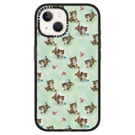 Kittens on Aquamarine Patterns Phone Case_ iPhone Ultra-MagSafe Case [1444127]