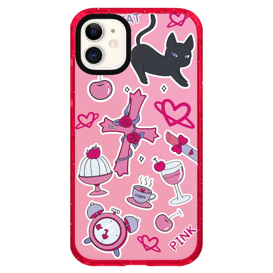 Pink Cross and Black Cat_iPhone Clear Impact Case Limited  [1502179]