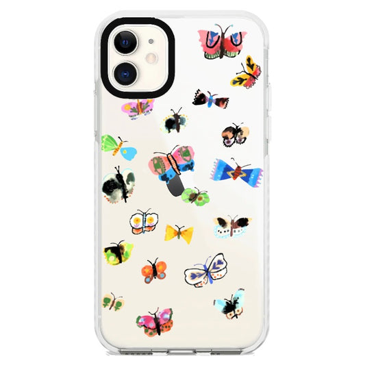 Colorful Watercolor Style Butterflies Phone Case_iPhone Clear Impact Case [1446166]