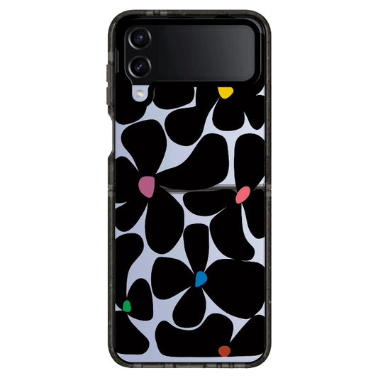 Black Floral Pattern Phone Case_Samsung Z Flip [1503078]