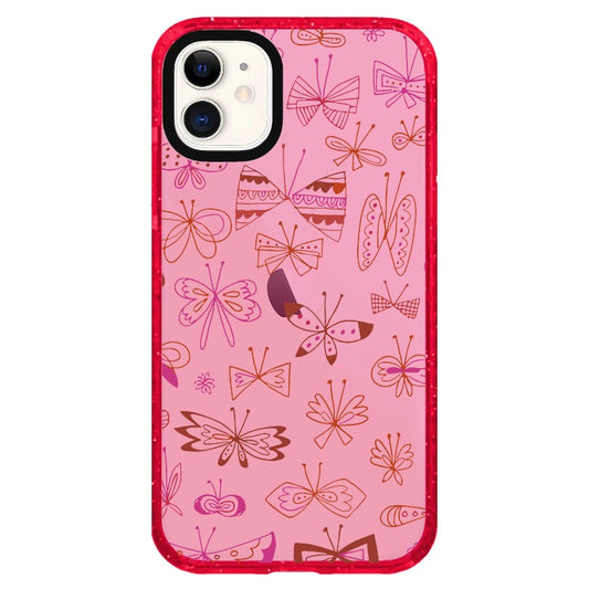 Butterflies and Bow Purple and Red Line Art Phone Case_iPhone Clear Impact Case Limited  [1502937]