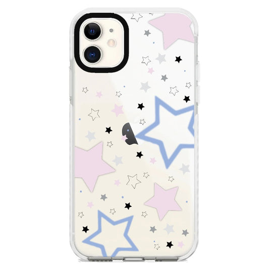 Pink, Blue and Black Stars_iPhone Clear Impact Case [1506968]