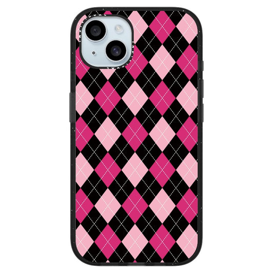 Black Pink Diamond Check Pattern _iPhone Ultra-Impact Case [1503692]