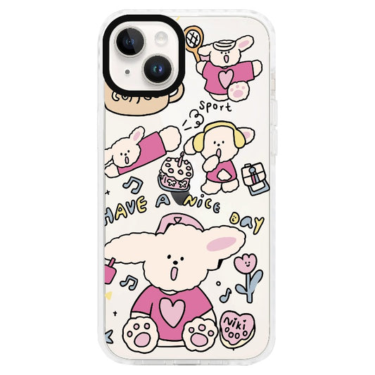 "Have a Nice Day" Pink Puppy Phone Case_Clear Impact Phone Case [1502107]