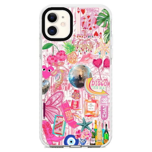 Preppy Element Collage Pink Phone Case_iPhone Clear Impact Case [1154967]