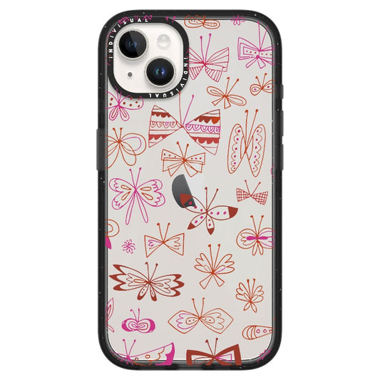 Butterflies and Bow Purple and Red Line Art Phone Case_Clear Impact Phone Case [1502937]