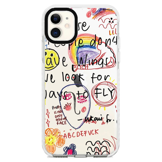 Sketch Art Style "Pretty Is Not Only About Face" Phone Cas_iPhone Clear Impact Case [1502022]