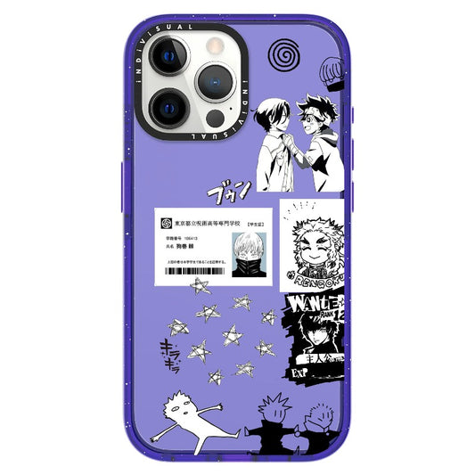 Black and White Anime Collage Mash-up Style Phone Case_iPhone Ultra-Impact Case [1257212]