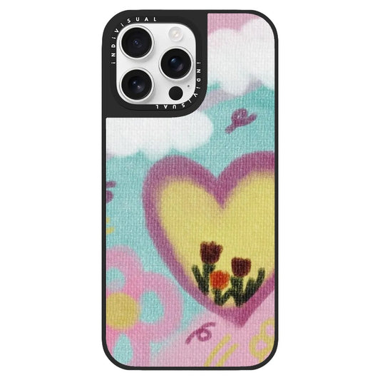 Pastel on Canvas Style Tulip and Blue Sky Doodle Art Phone Case_Clear Impact Phone Case [1444120]