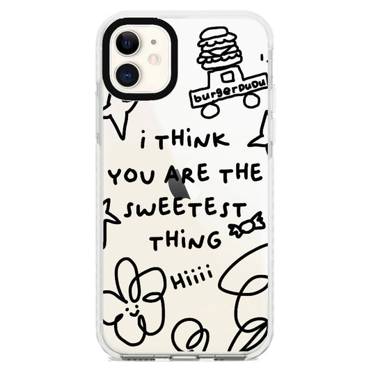 Cute Doodle "I Think You Are The Sweetest Thing"_iPhone Clear Impact Case [1503016]