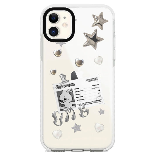 New Jeans Bunny ID Card OMG Black and White Phone Case_iPhone Clear Impact Case [1336981]