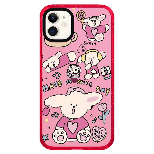 "Have a Nice Day" Pink Puppy Phone Case_iPhone Clear Impact Case Limited  [1502107]