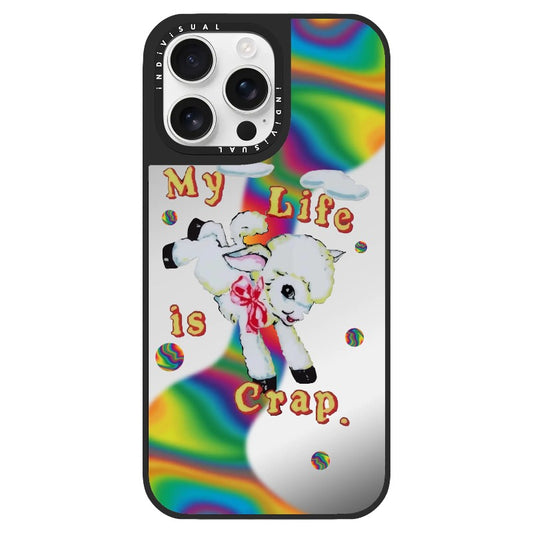 "My Life is Crap" Vintage Style and Y2K Fuzzy Rainbow Phone Case_Clear Impact Phone Case [1446103]