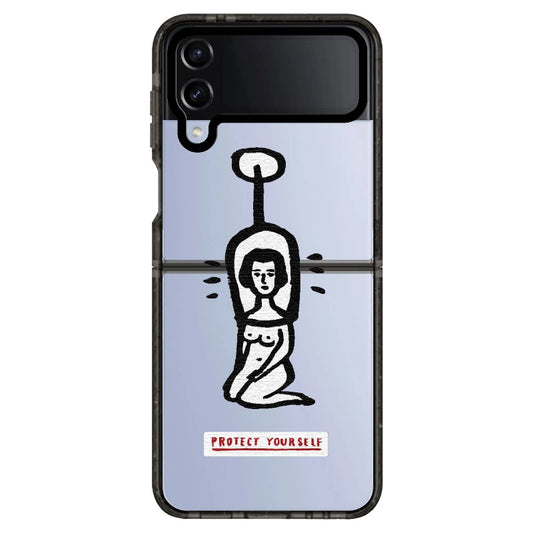 "Protect Yourself" Minimal Illustration Phone Case_Samsung Z Flip [1448057]