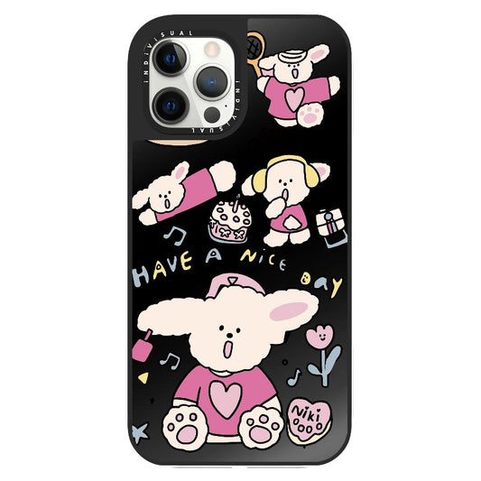 "Have a Nice Day" Pink Puppy Phone Case_Clear Impact Phone Case [1502107]