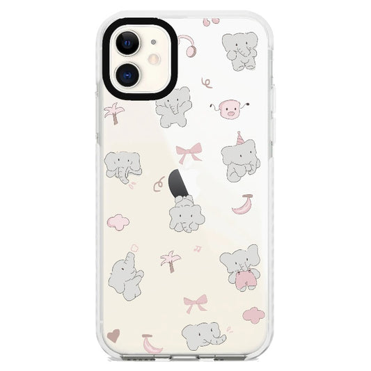 Cute Elephant and Bow_iPhone Clear Impact Case [1502838]