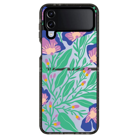 Blue and Purple Blossom and Leaves Phone Case_Samsung Z Flip [1498844]