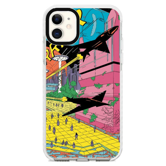 Vintage Comic Book Style Fighters Across the City_iPhone Clear Impact Case [1505103]