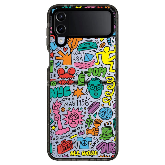 Pop Art Inspired Graffiti Cartoon Phone Case_Samsung Z Flip [1502150]