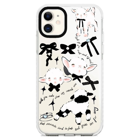 Lamb with Black Bow Chocker _iPhone Clear Impact Case [1503884]