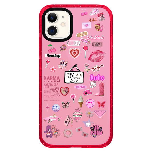 Positive Sign Pink Aesthetic Preppy Phone Case_iPhone Clear Impact Case Limited  [1277542]