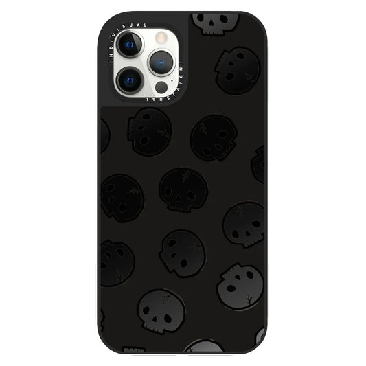 Cute Skulls Pattern Black Phone Case_Clear Impact Phone Case [1495298]