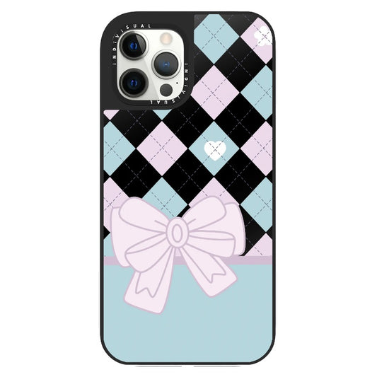 Blue and Pink Diamond Pattern with Bow_Clear Impact Phone Case [1504394]