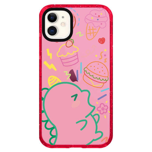 Ice Cream Lover Monster Neon Color Line Drawing Phone Case_iPhone Clear Impact Case Limited  [1503687]