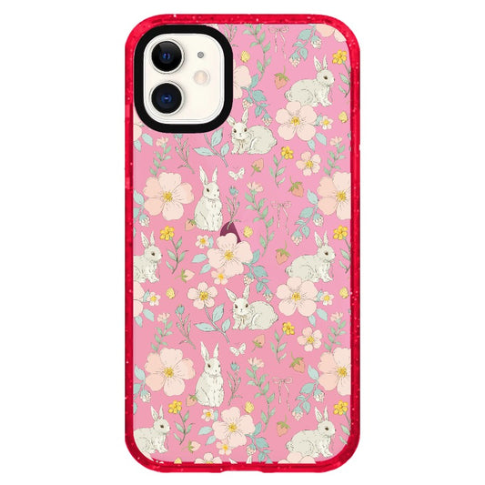 Flower, Strawberry and Bunny Pattern Phone Case_iPhone Clear Impact Case Limited  [1503931]