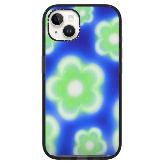 Blue and Green Illusive Flowers Phone Case_Clear Impact Phone Case [1459718]