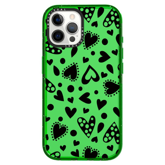 Different Shapes of Love Black Heart Pattern Phone case_iPhone Ultra-Impact Case [1501162]
