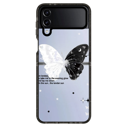 Semi Transparent Black and White Butterflies and Stars_Samsung Z Flip [1506970]