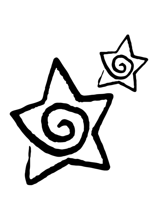 Swirl Stars Tattoo    2*2 inch