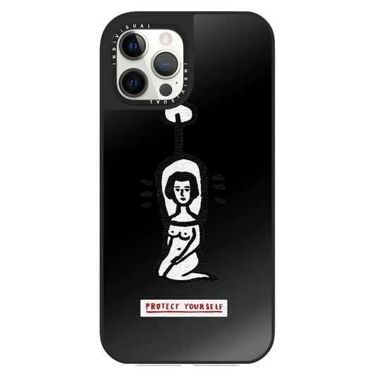 "Protect Yourself" Minimal Illustration Phone Case_Clear Impact Phone Case [1448057]