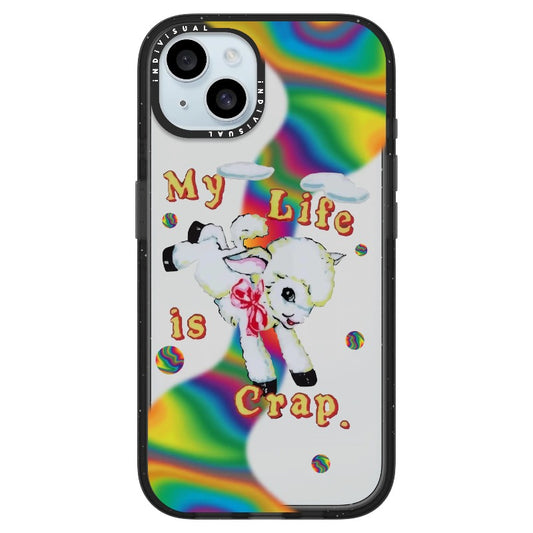 "My Life is Crap" Vintage Style and Y2K Fuzzy Rainbow Phone Case_iPhone Ultra-Impact Case [1446103]