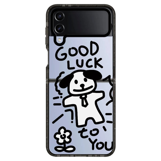 Good Luck Black and White Puppy_Samsung Z Flip [1502869]